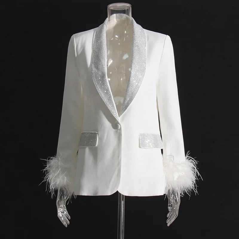 Nina shimmer Pink Blazer jacket
