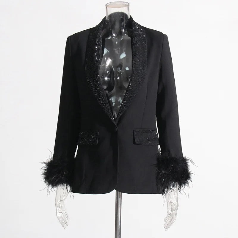 Nina shimmer Pink Blazer jacket