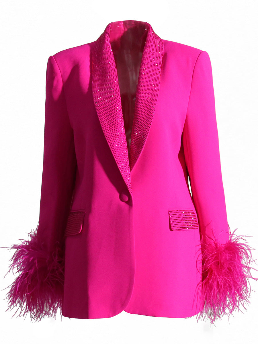 Nina shimmer Blazer Dress (pink) Effortless Elegance BoldWomanBrand