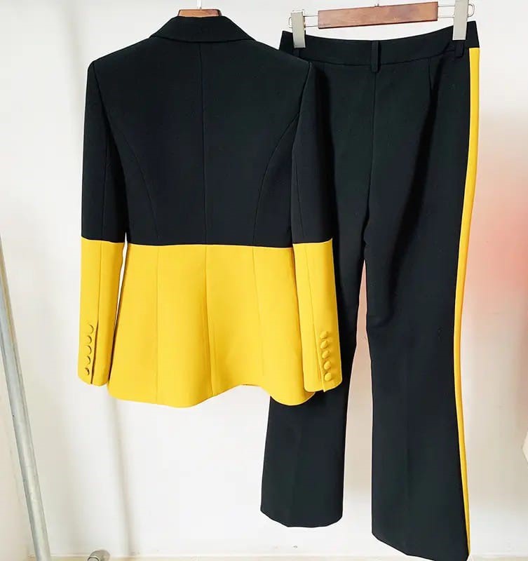 Femme Forte suit (Black-Mustard Yellow)