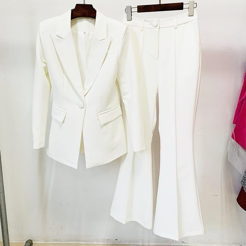 Femme Forte Two-Piece Suit (White): Timeless Elegance