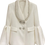 Diamond Heart Blazer Dress (white)