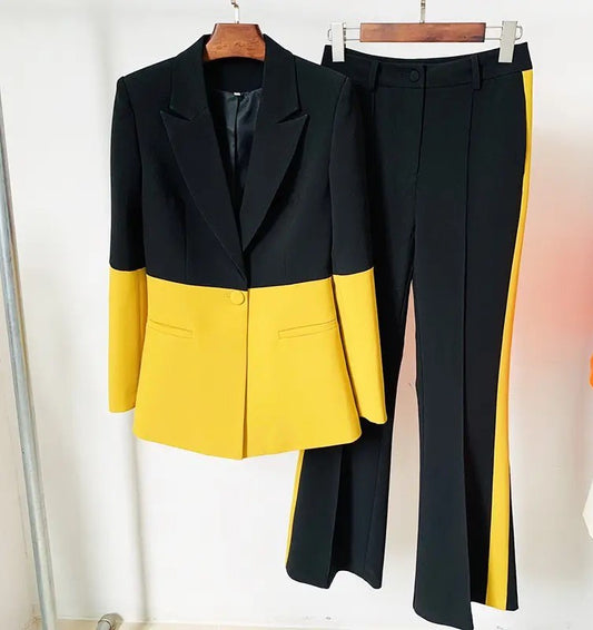 Femme Forte suit (Black-Mustard  Yellow)