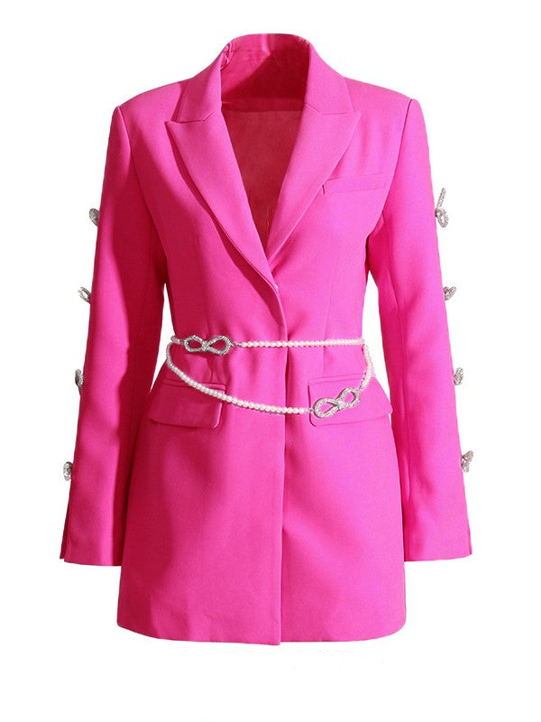 Rhinestone Blazer Dress (pink)