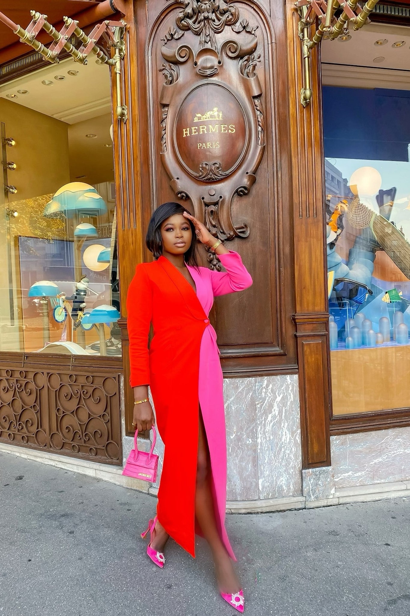 Mimi Blazer Dress (Orange-Pink ) | Fashion Statement | BoldWomanBrand 3XL Mimi Blazer Dress (Orange-Pink ) | Fashion Statement | BoldWomanBrand 3XL
